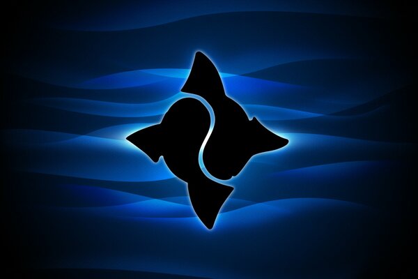 Logo with the image of a dolphin and a sea wave