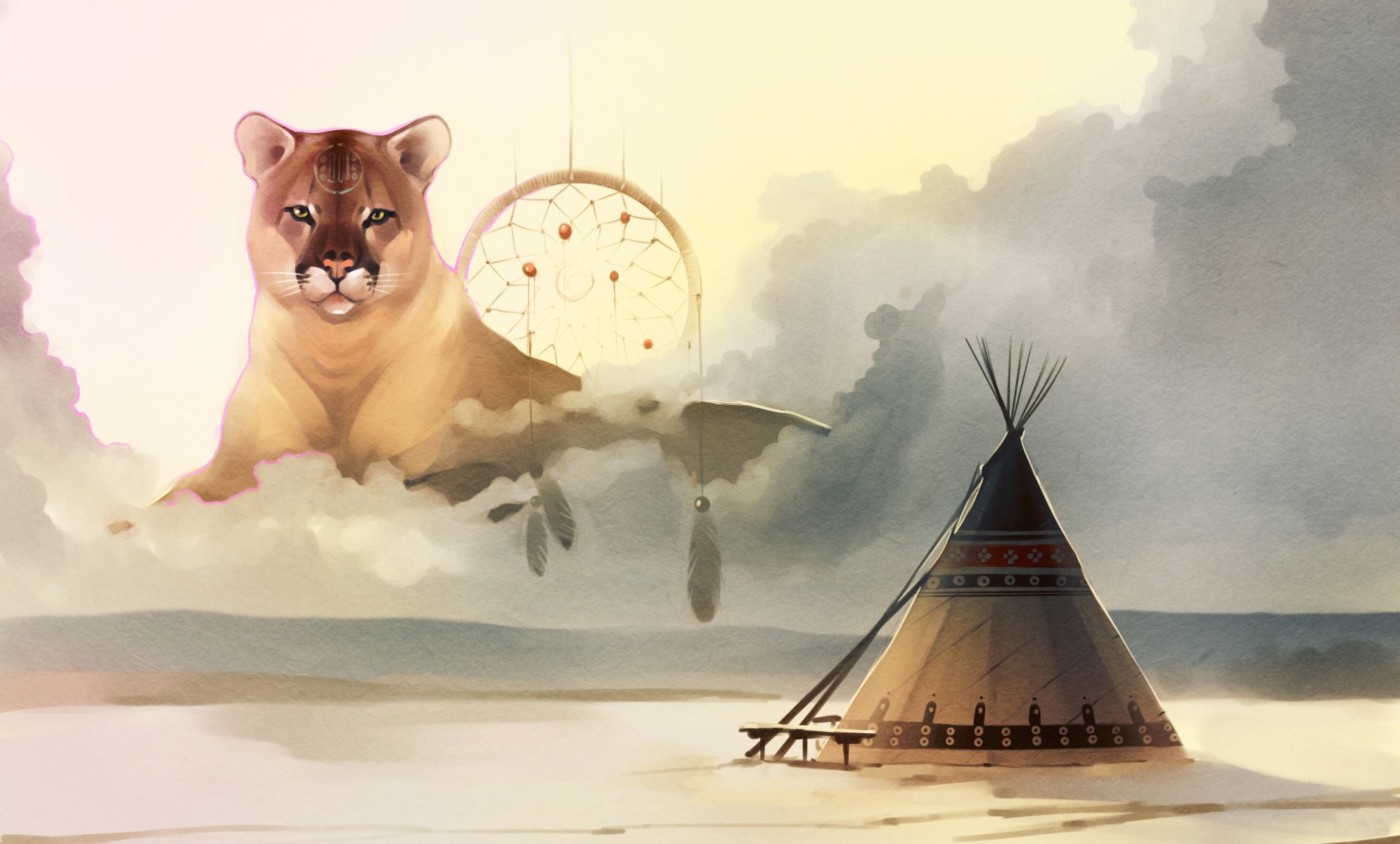 puma wigwam kunst wolken