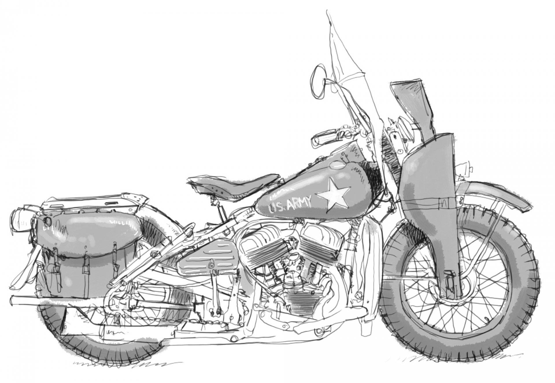 harley-davidson wla militaire moto temps seconde guerre mondiale