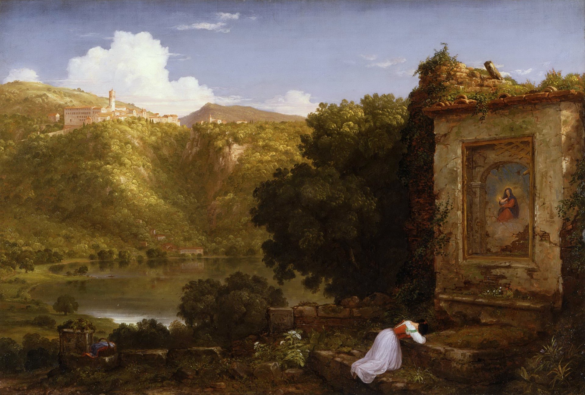 thomas cole bild see berge gebet himmel landschaft