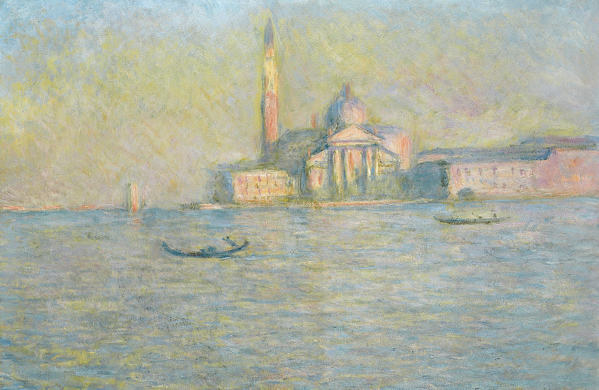 claude monet obraz krajobraz wenecja kanał łódź kościół gondola