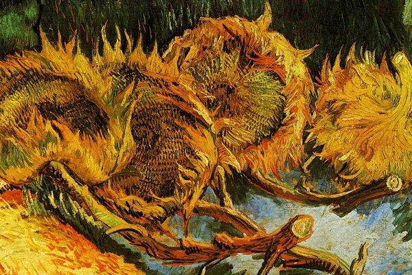 Pintura de Vincent van Gogh con girasoles