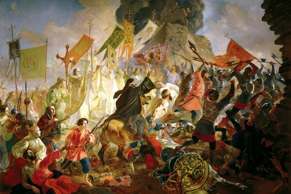 The siege of Pskov by the Polish King Stefan Batory