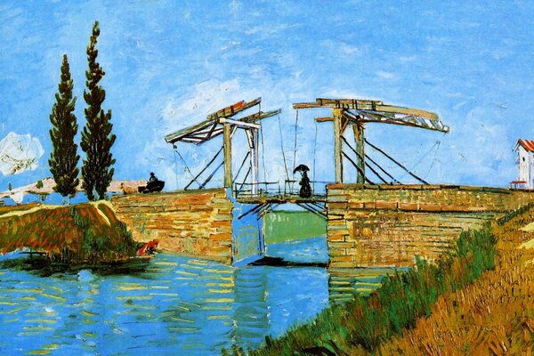 Vincent van Gogh. Brücke über dem Fluss