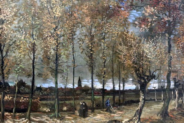 Peinture de Van Gogh peuplier automne