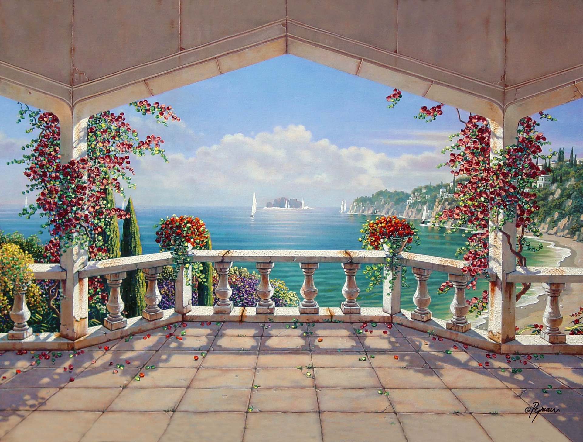 art painting pattern harmony summer santorini villa villa santorini italy beautiful landscape nature bob pejman bob peyman