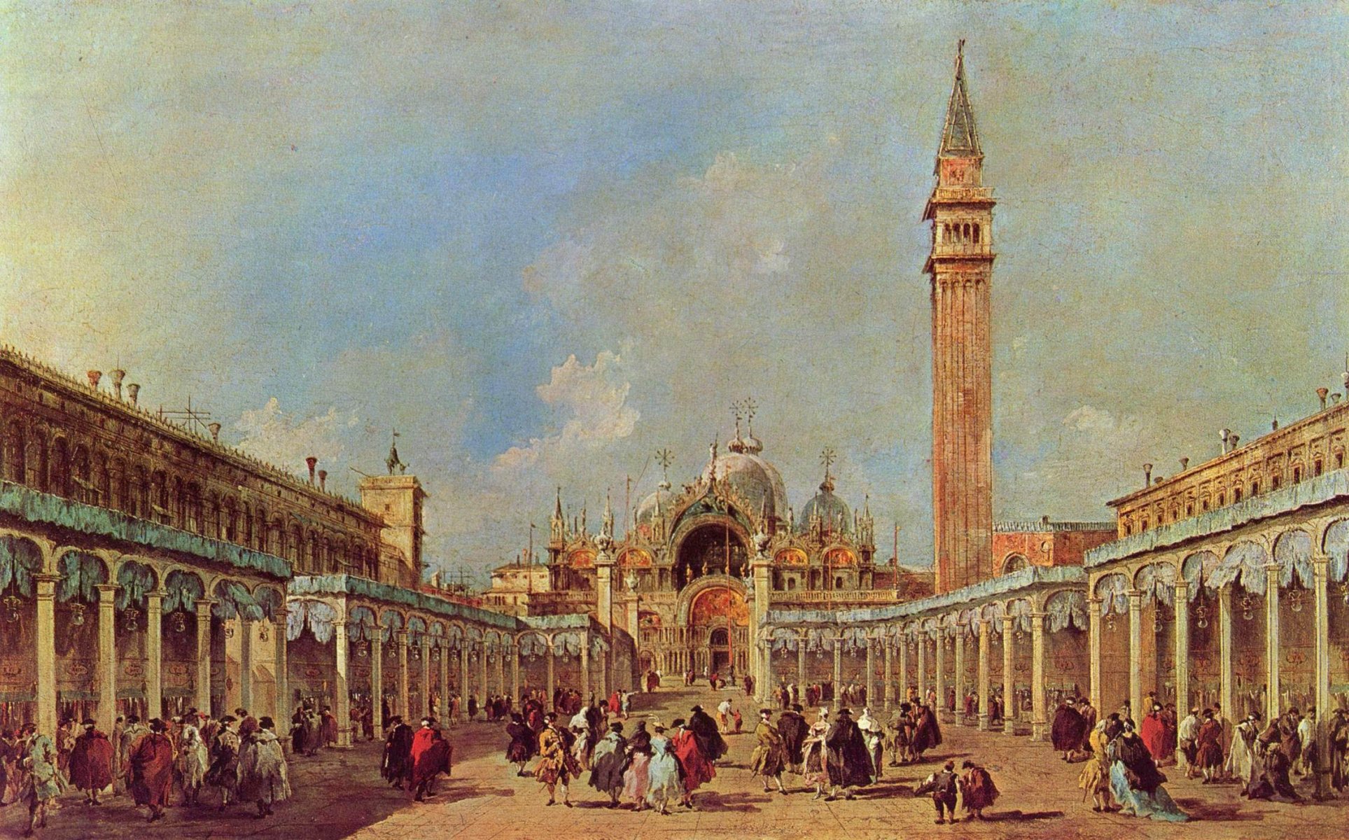 francesco guardi pintura venecia italia san marco plaza personas día