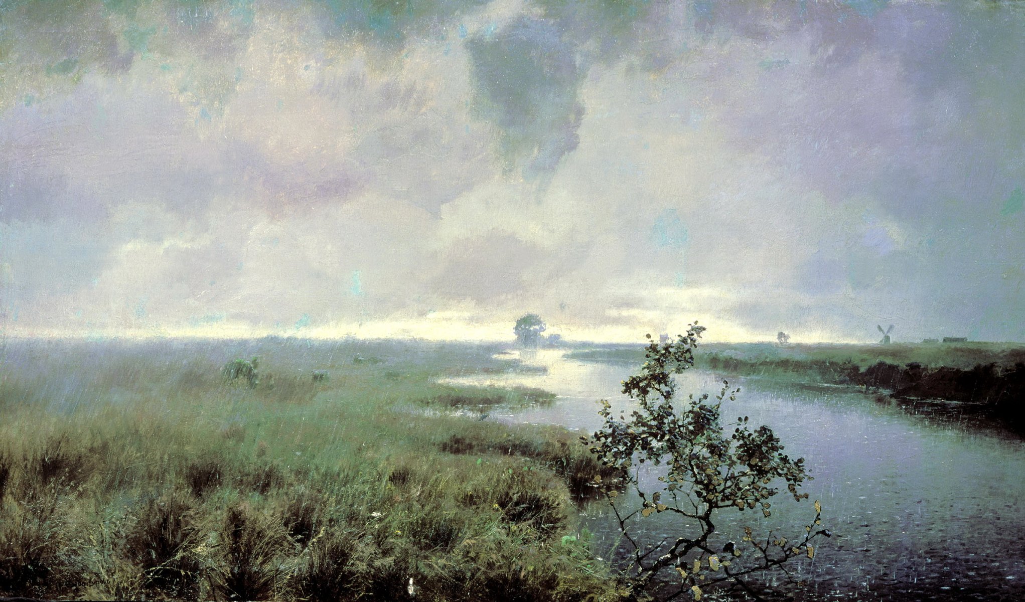 pittura endogur pioggia immagine tela natura paesaggio gocce acqua cielo nuvole nuvole cespuglio erba tempo