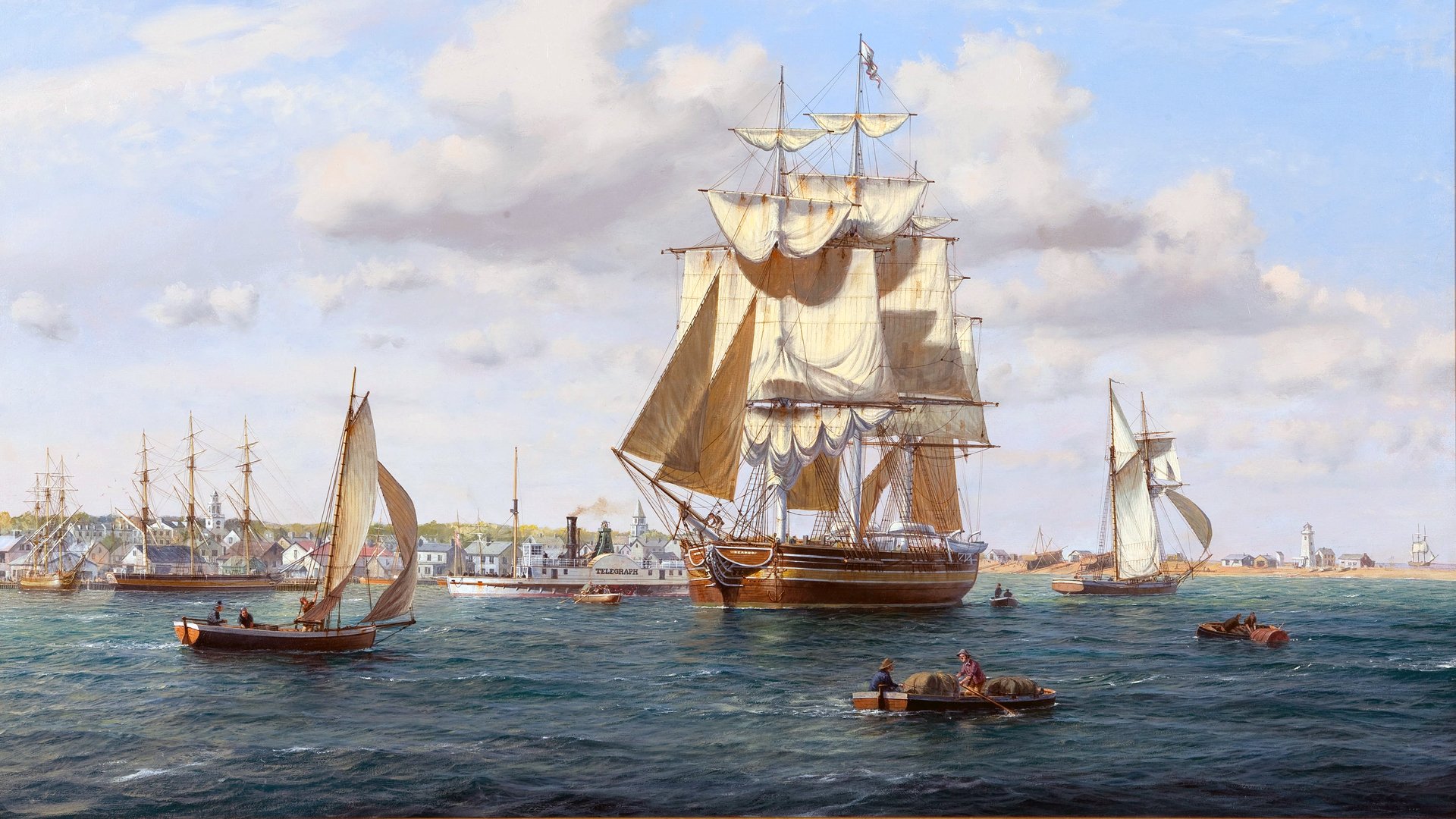 hips boats shore drawing art steamer city sea pier port