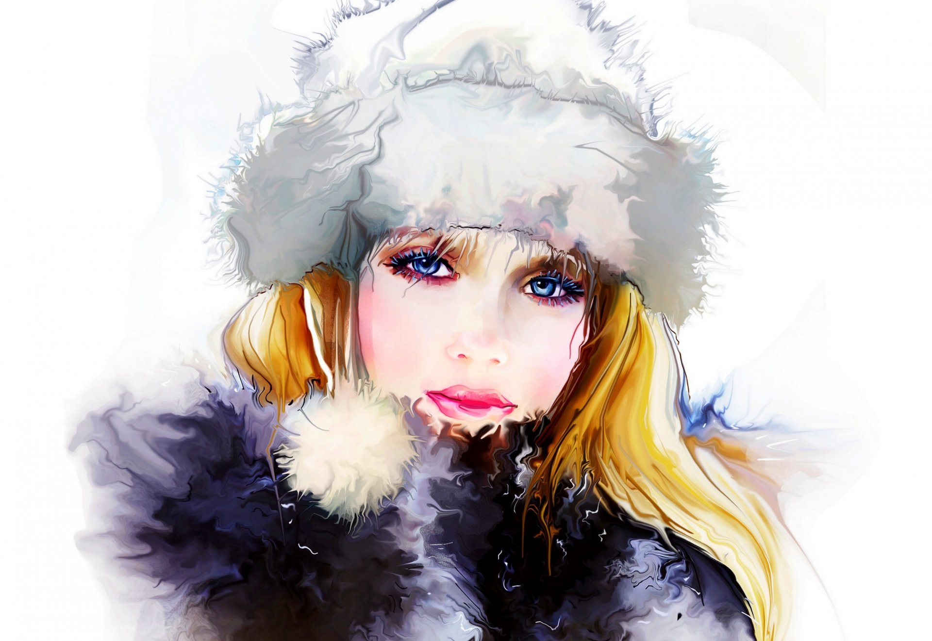 femme peinture homme fille hiver lèvres visage lèvres hiver