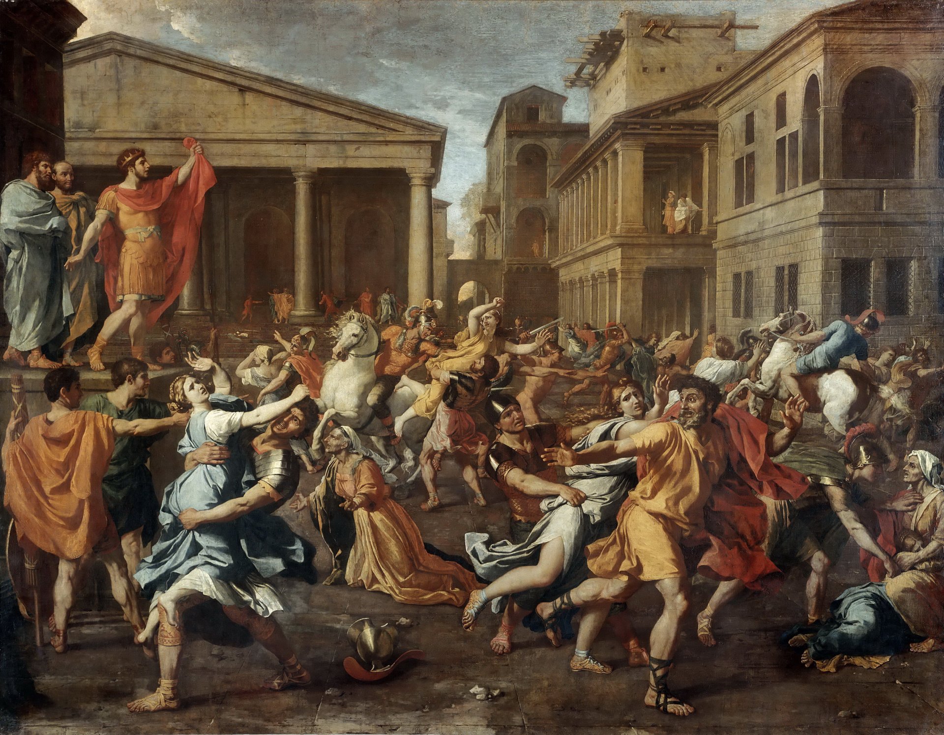 die entführung der sabinerinnen nicola poussin französischer maler gemälde öl auf leinwand louvre paris