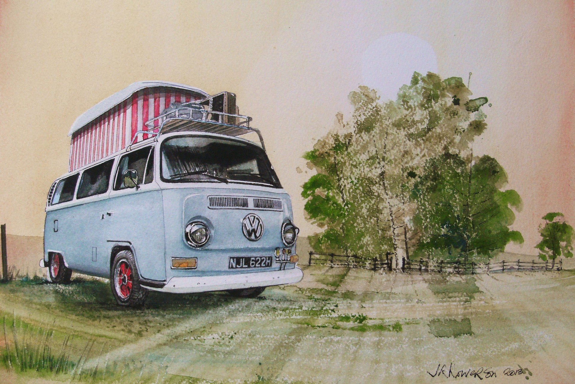 volkswagen volkswagen transporter auto car painting drawing