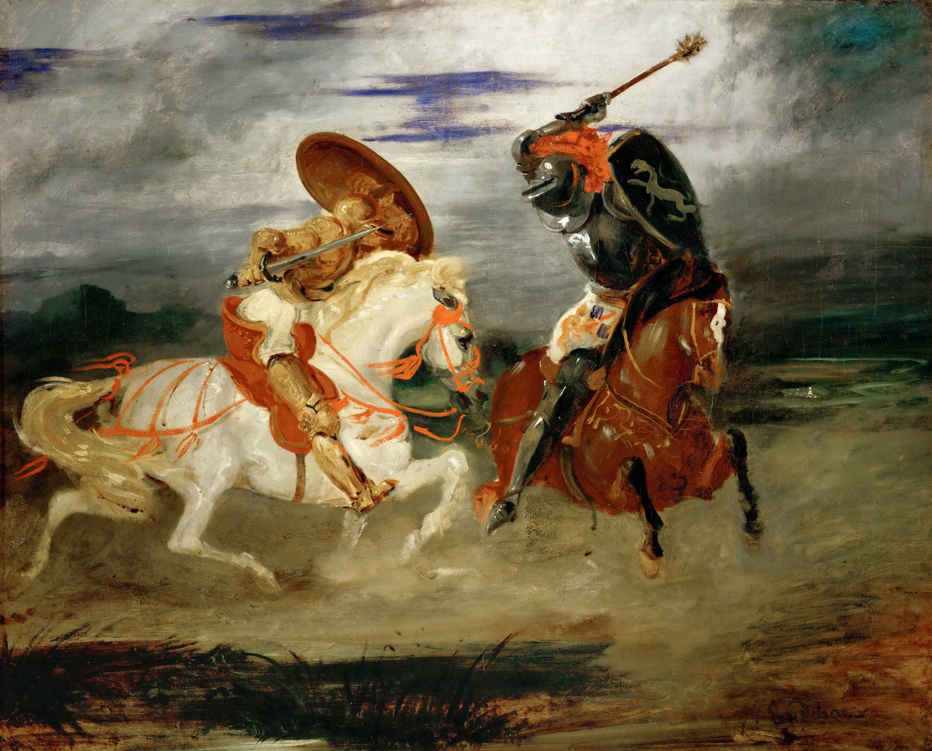 joust eugene delacroix french painter pattern canvas oil the louvre pari