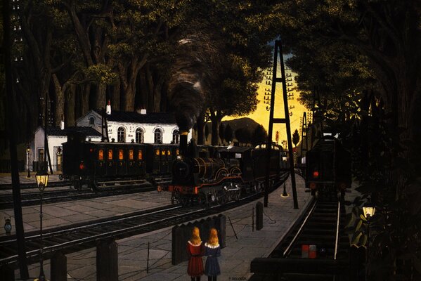 Picture of the train station. Paul Delvaux