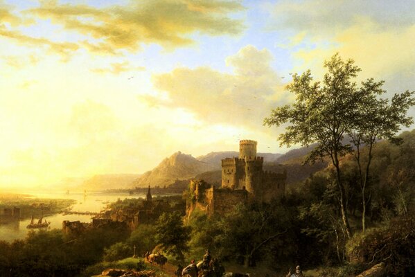 Painting by Kukkuk Barenda Cornelis Ruins of the castle 