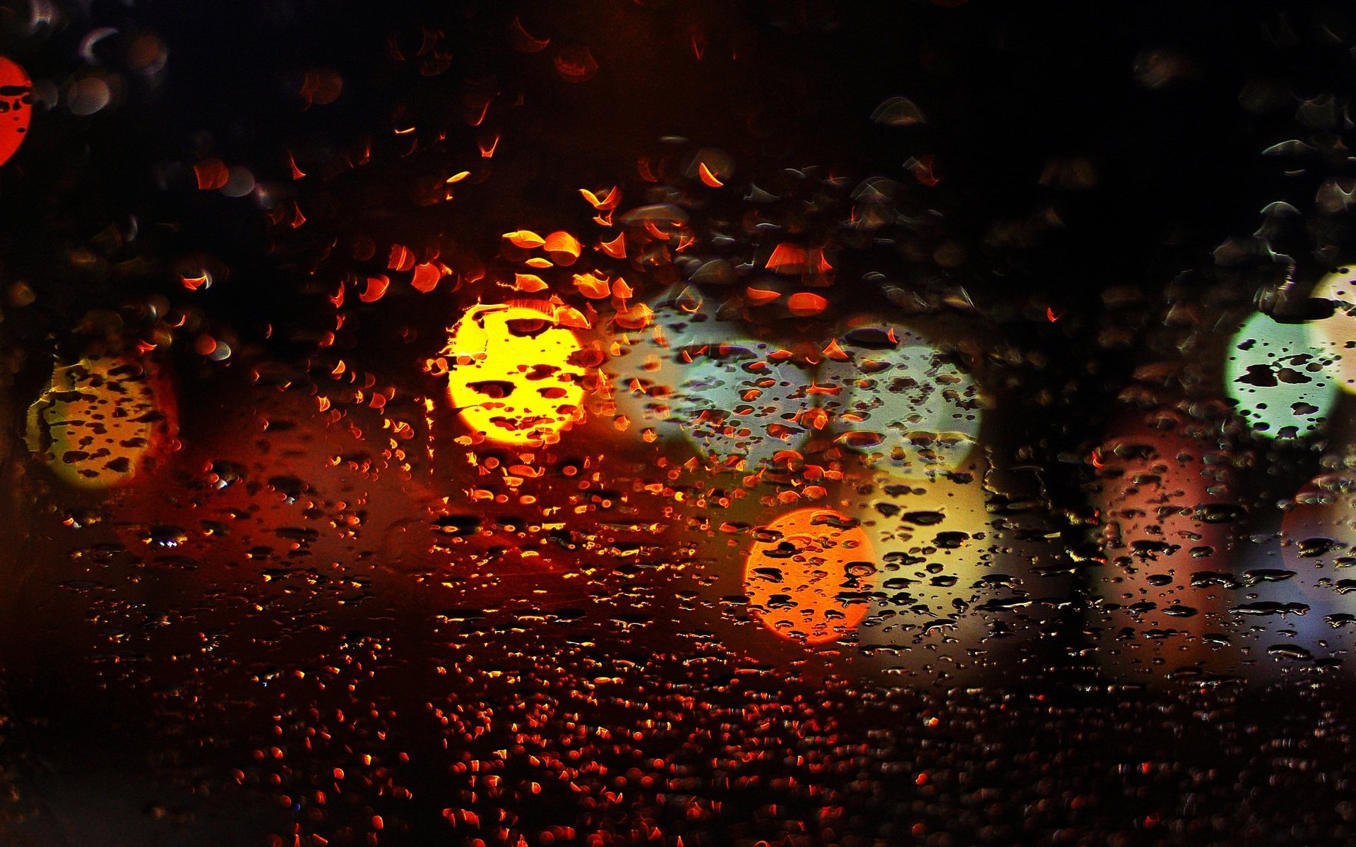 makro bokeh unschärfe lichter regen tropfen wasser glas fenster hintergrund tapete widescreen vollbild widescreen widescreen