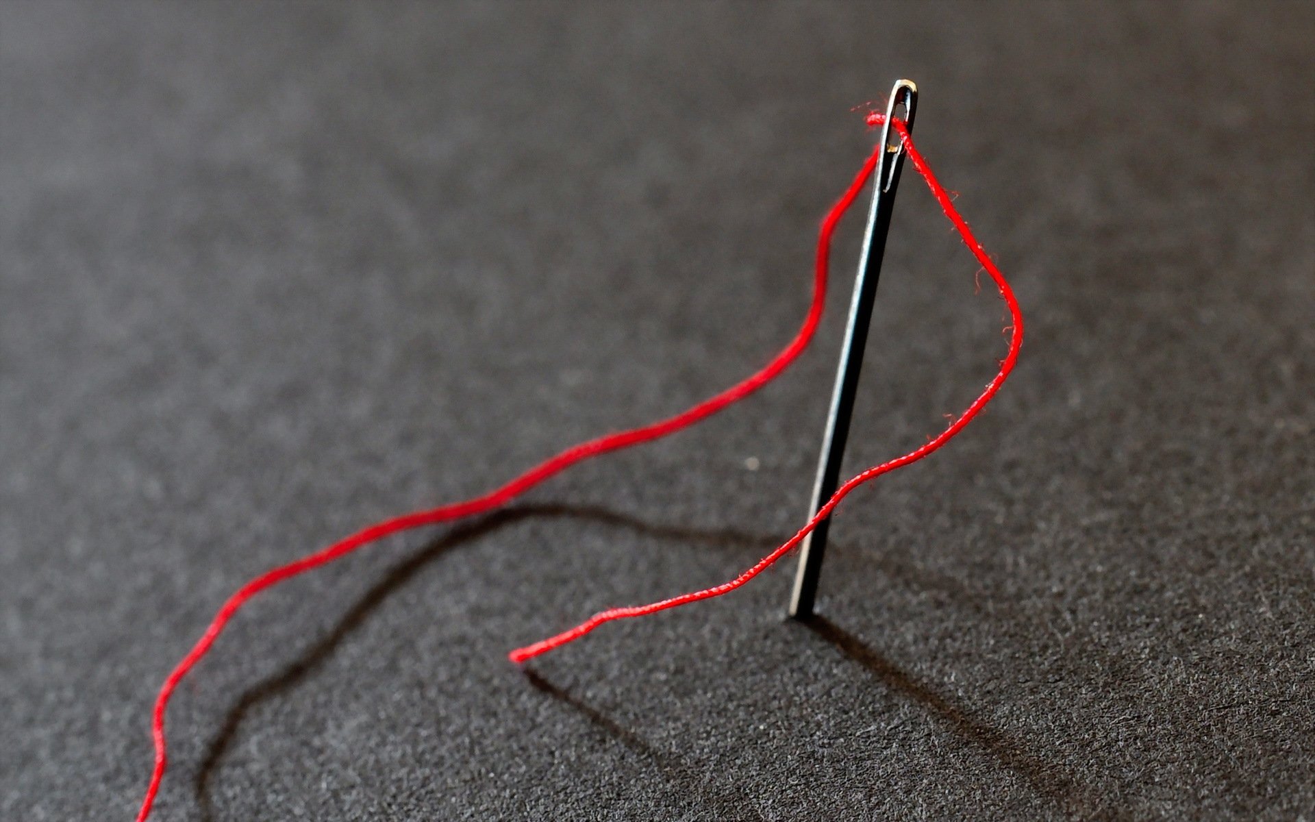 a needle string close up