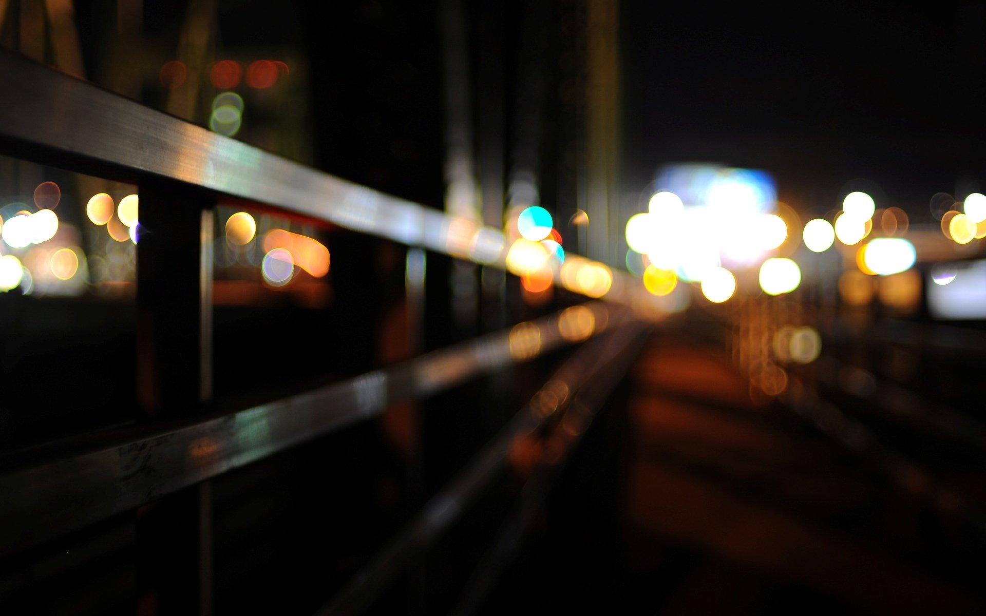 makro bokeh unschärfe stadt lichter zaun makro hintergrund tapete widescreen vollbild widescreen