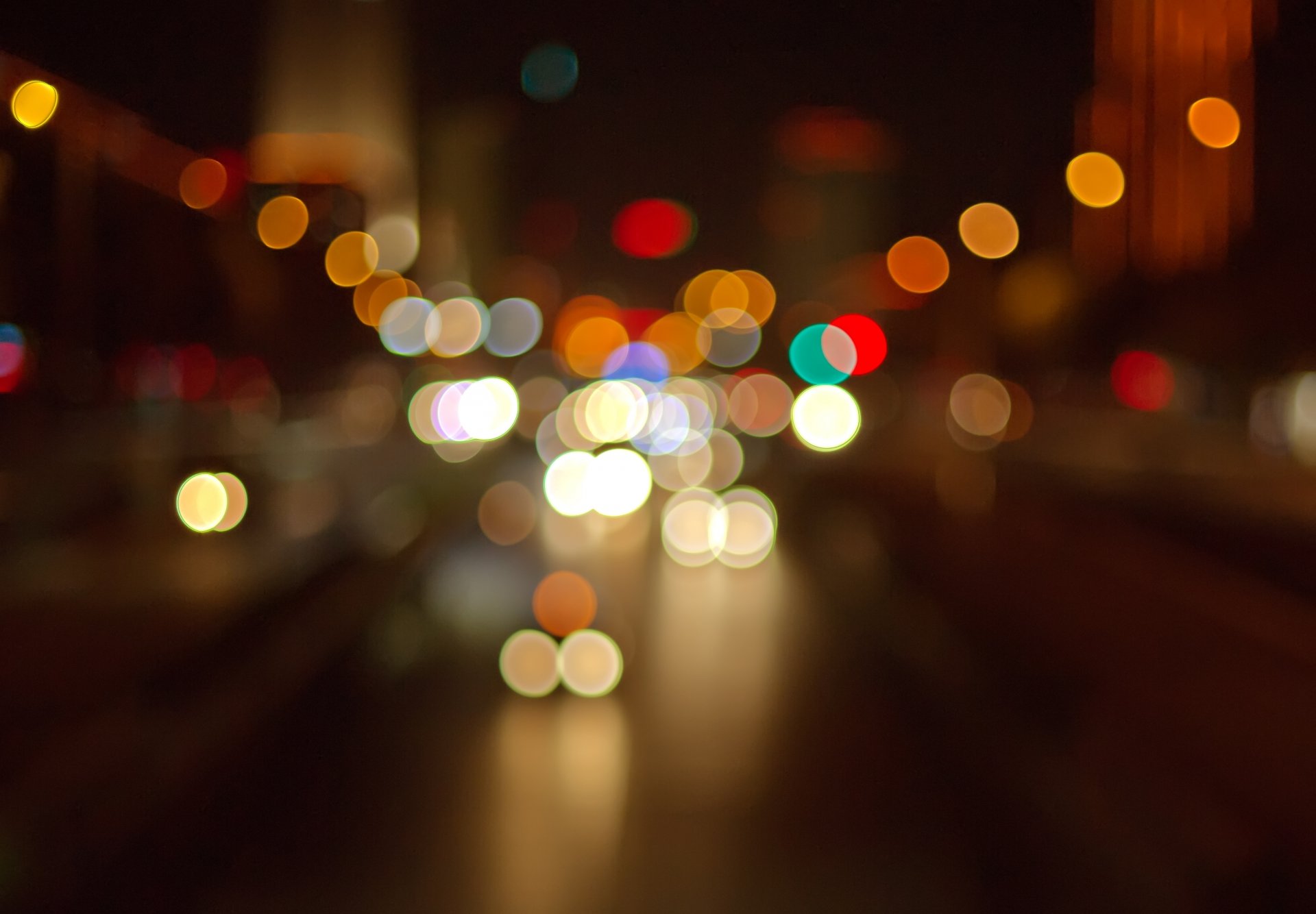 lights colored light bokeh town night road machinery