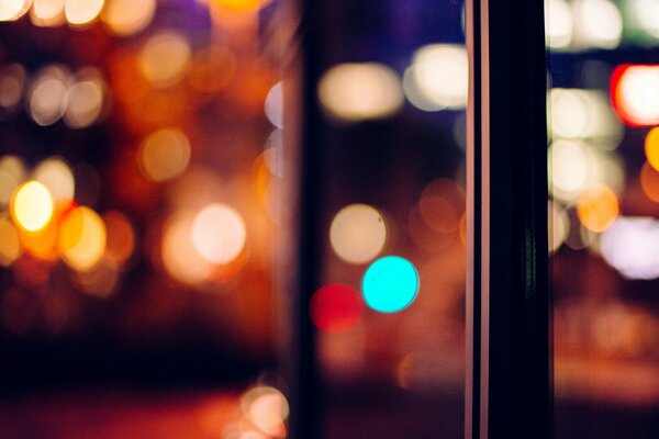 Macro. City lights. Blurred background