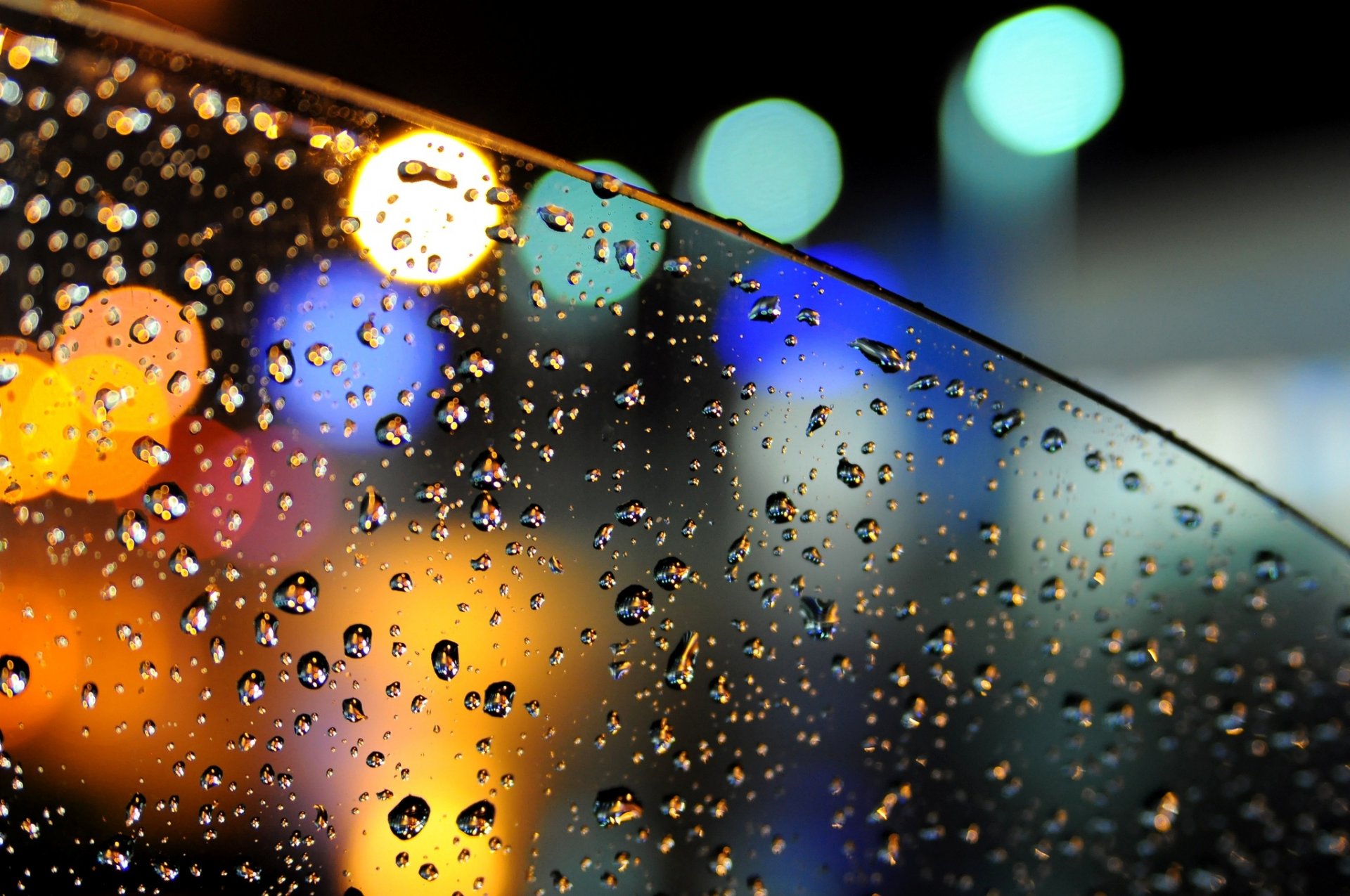 bokeh lichter glas maschine tropfen wasser regen