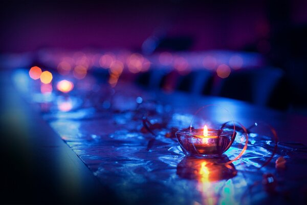 Macro shooting of a candle on the table