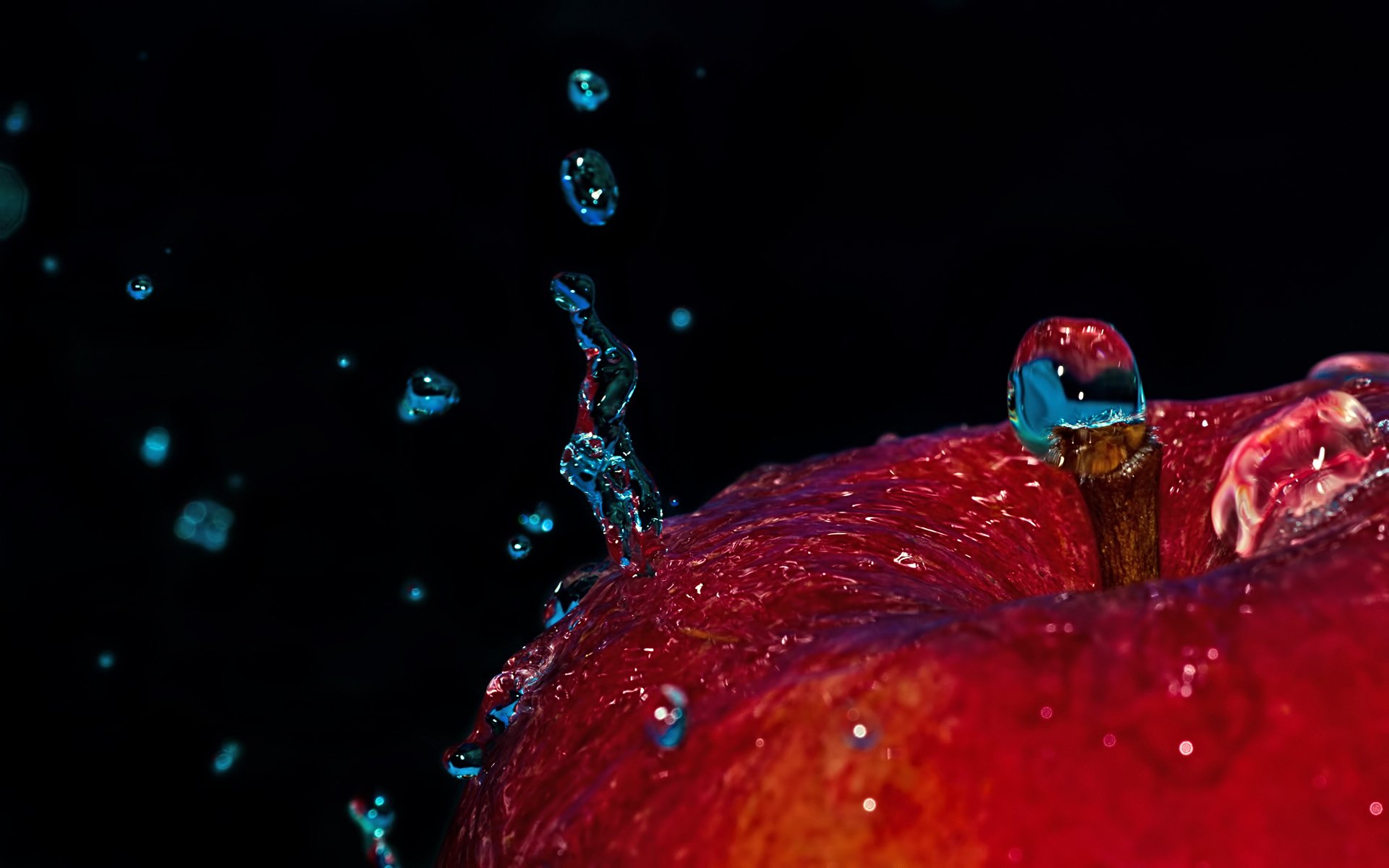 apfel tropfen spritzen wasser makro