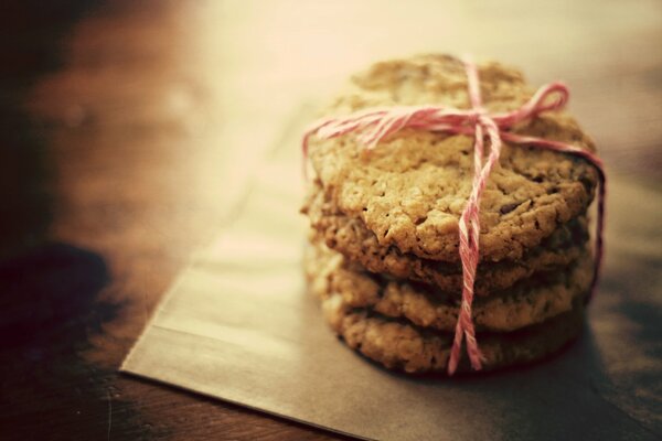 Macro foto. Galletas de avena