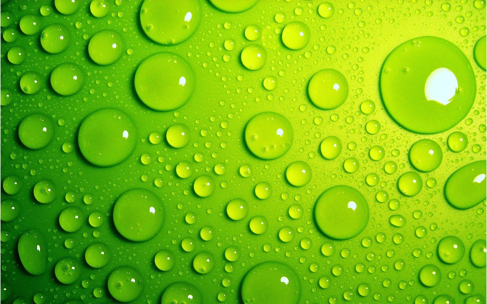 gotas verde brillante