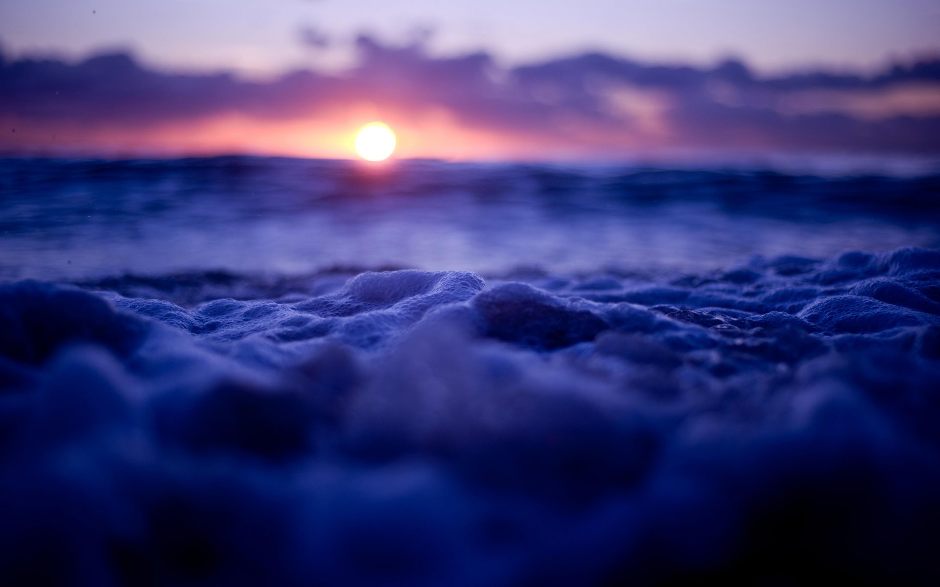 mare oceano schiuma tramonto sole