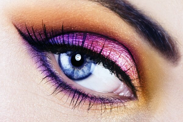 Macro shooting of eye makeup