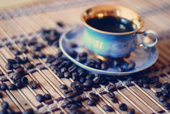 Morning coffee beans on the table