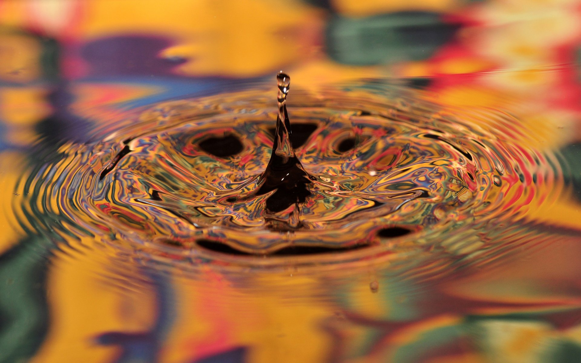 agua gota congelado momento brillante colores macro