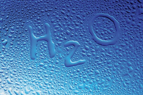 The formula of water on glass with drops