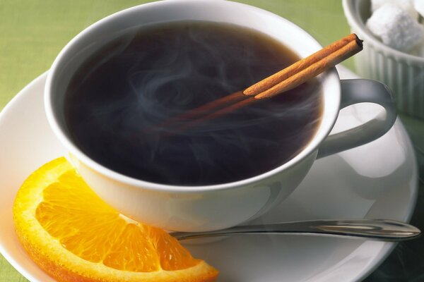 Fragrant tea with orange and cinnamon