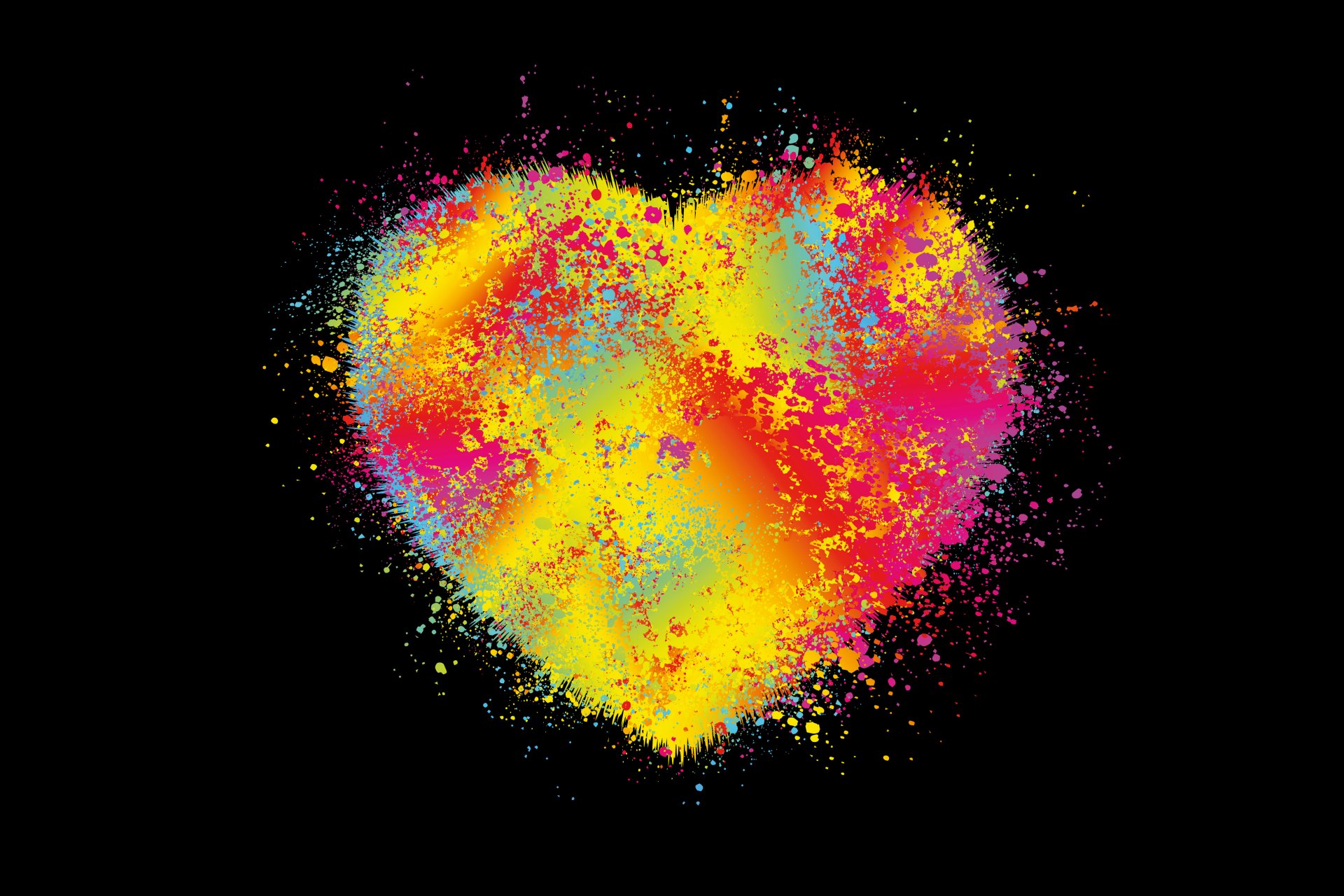 abstract colors heart vector background spray