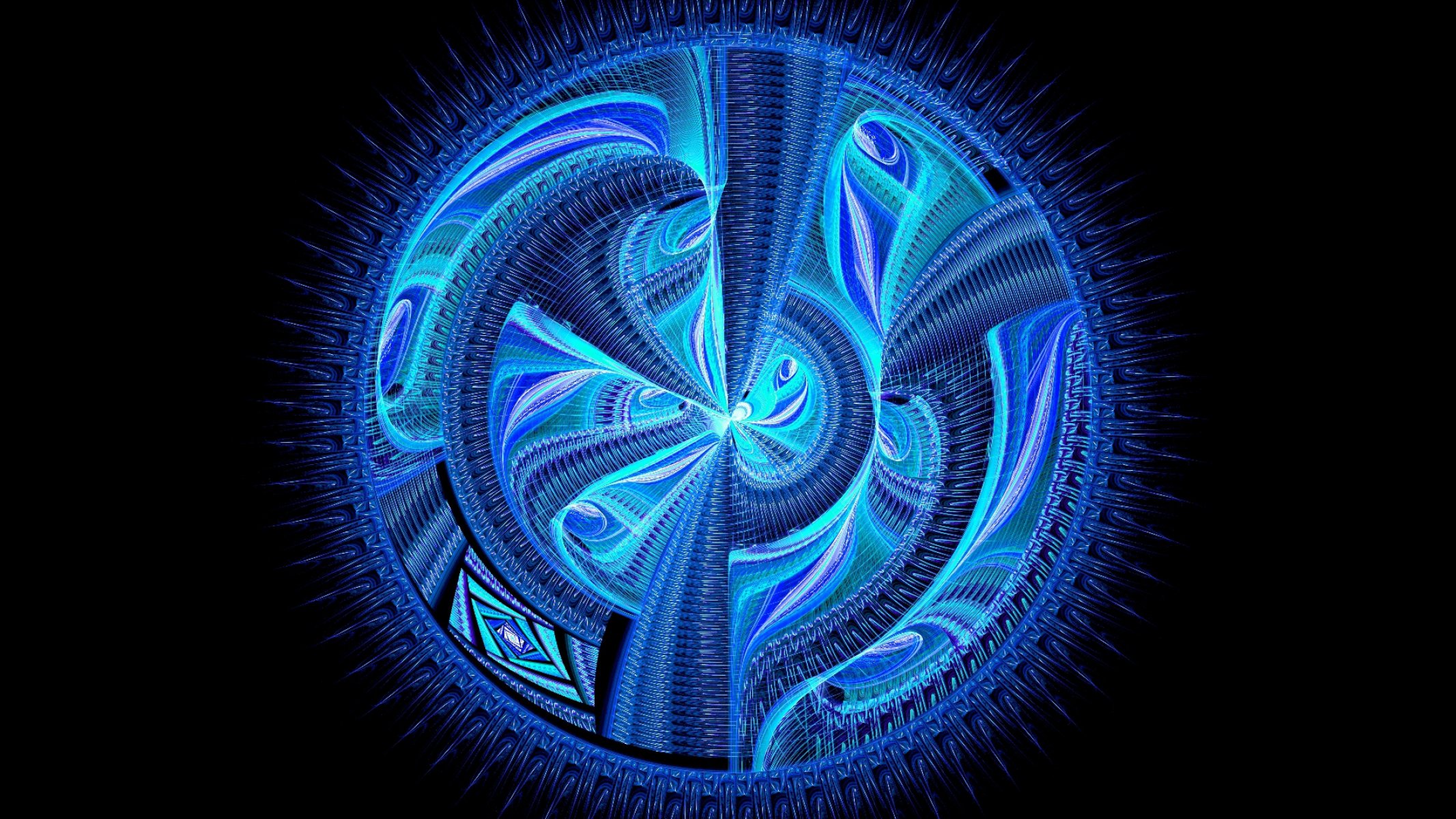 fractal circle colors blue pattern