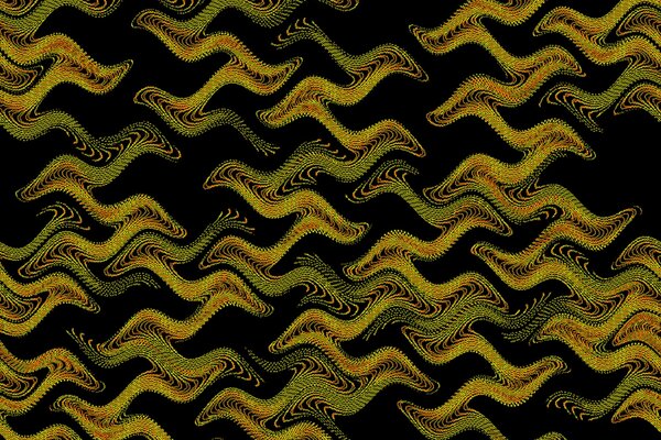 Graphics of yellow patterns in waves