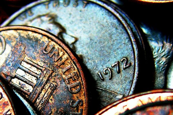 Antique coins on the table