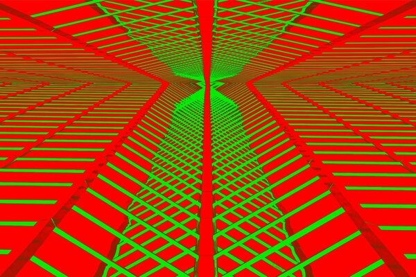 Bright abstraction. Interweaving of red and green