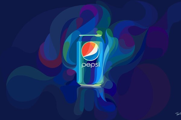 Bebida de Pepsi sobre fondo azul