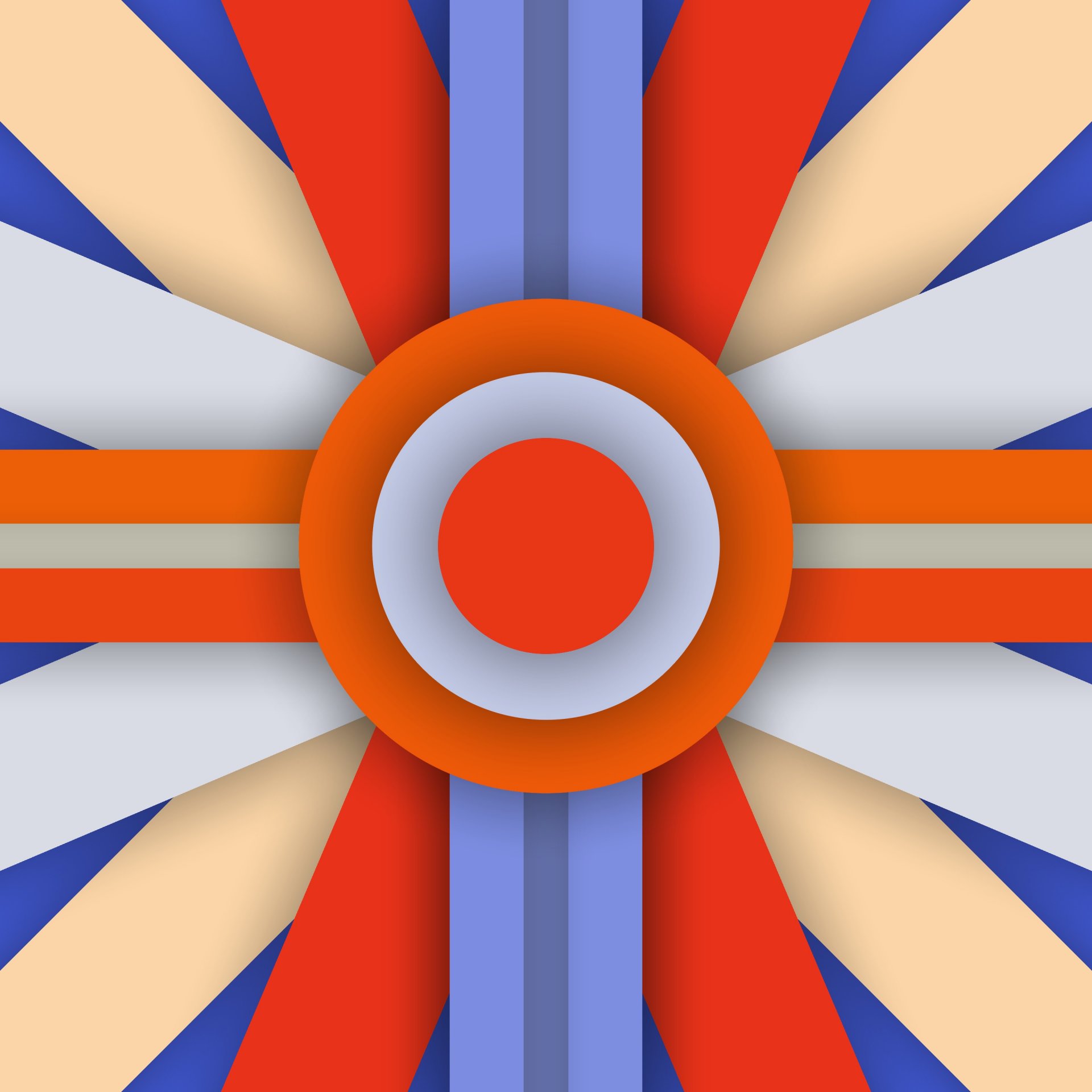 android 5.0 lollipop matériel conception lignes abstraction rayures couleurs orange bleu cercle