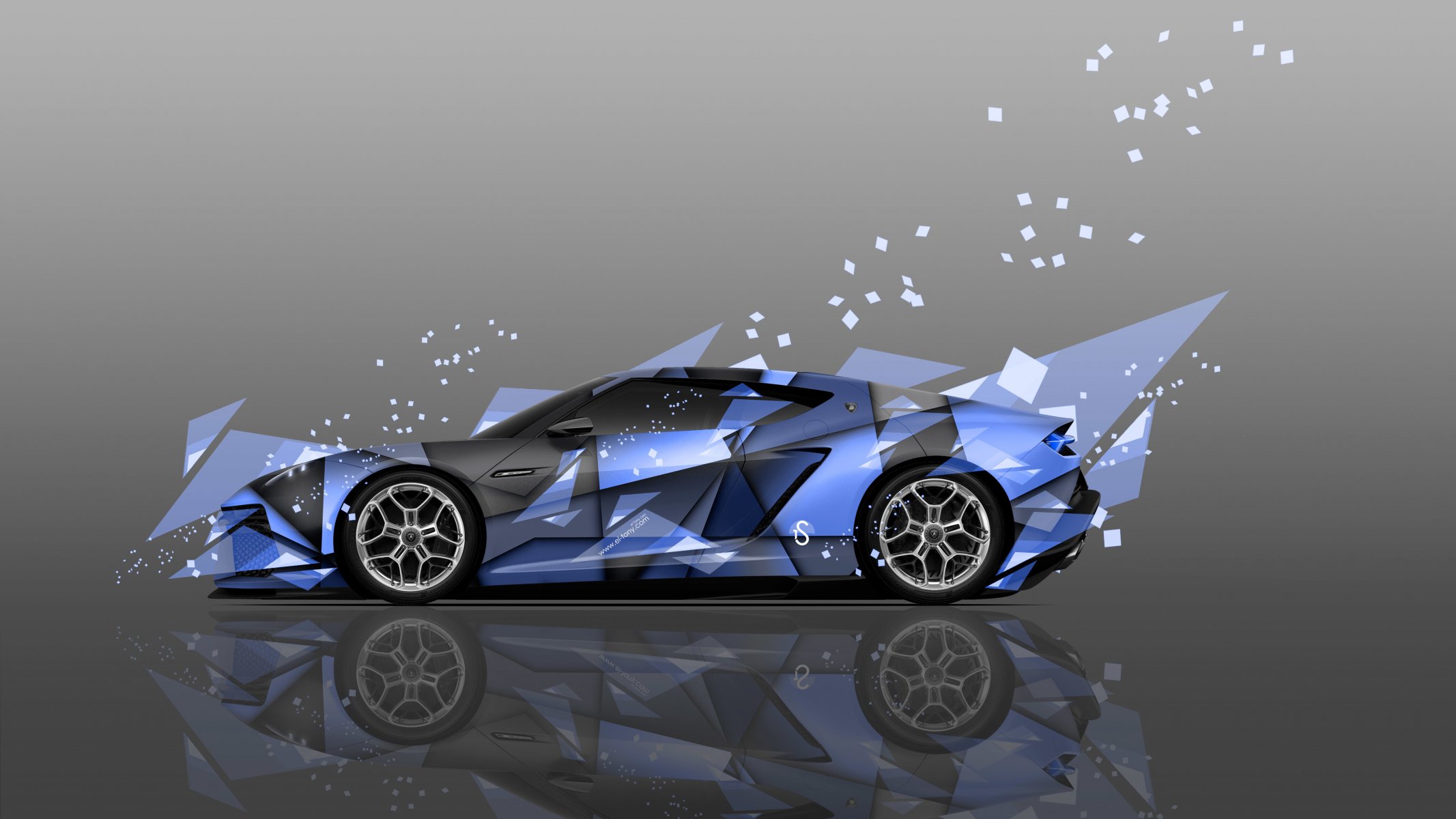 tony kohan lamborghini asterion supercar hybrid side abstract airbrush blue colors el tony cars design art style photoshop 4k wallpaper auto supercars lamborghini side view blue car blue ae