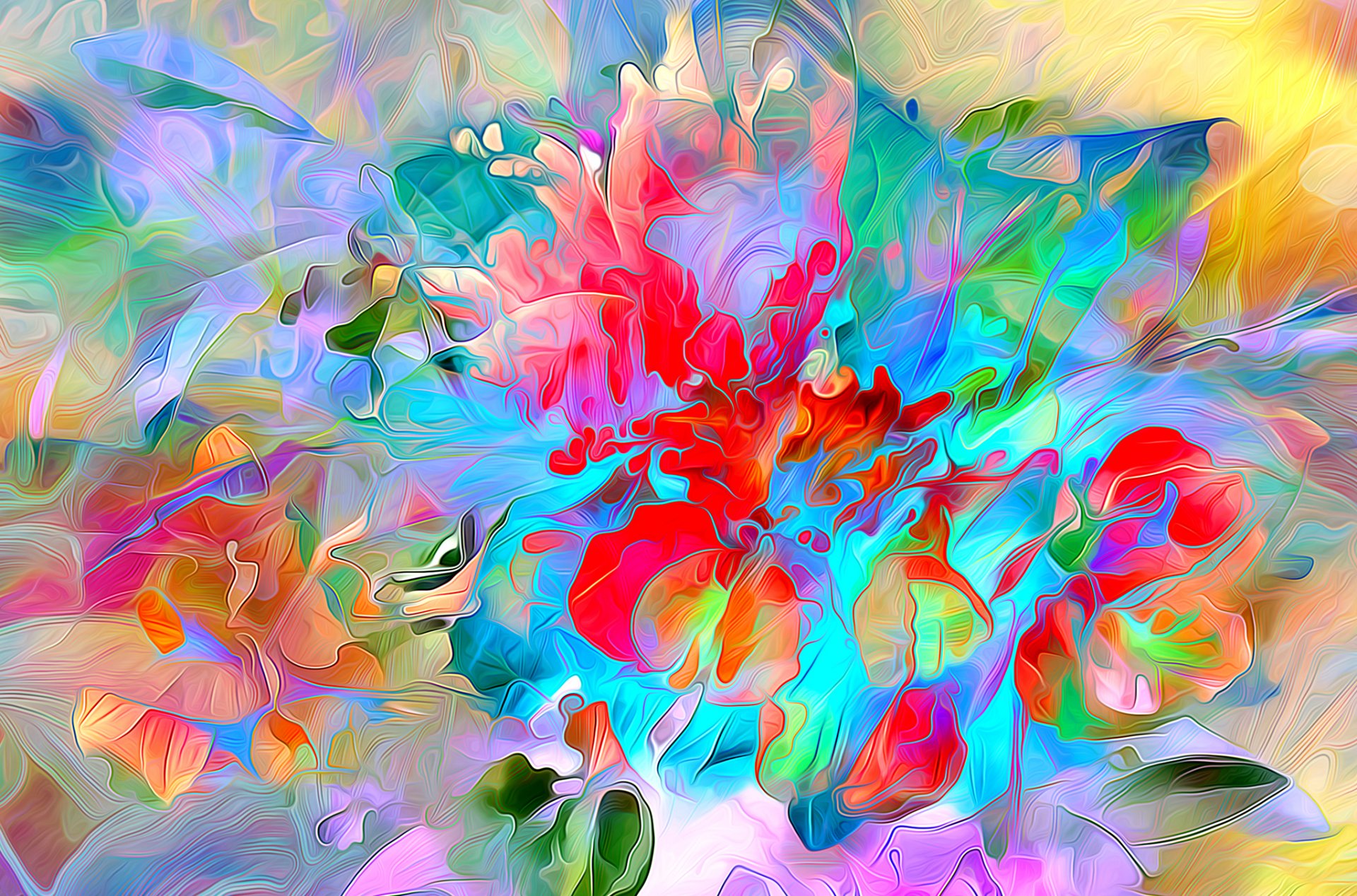 farben linien blumen blütenblätter rendering