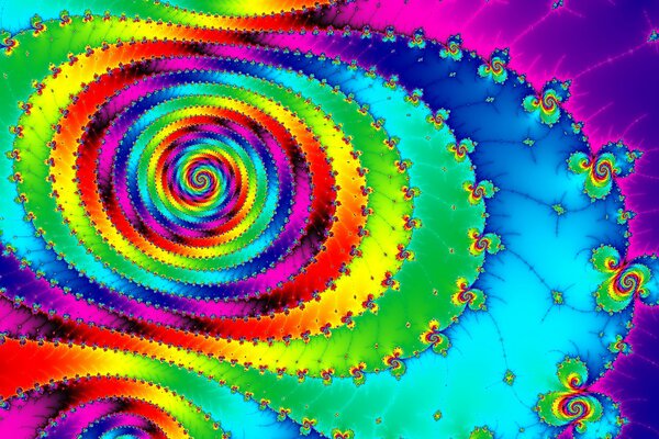 La spirale arcobaleno è realizzata in colori luminosi al neon, attira l attenzione