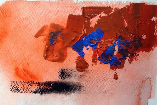 Smears of brown and blue paint