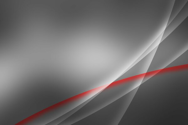 Blanco abstracto con línea roja sobre fondo gris