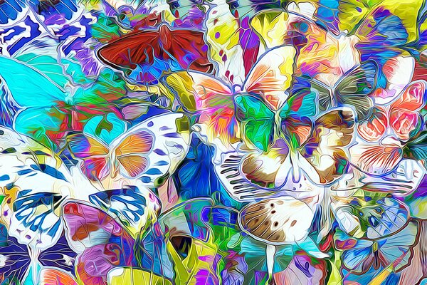 Art butterfly with bright wings