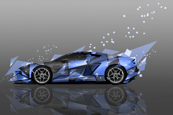 A blue car in a stylish design