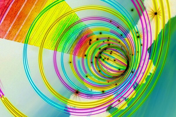 Colorful lines in the form of rings